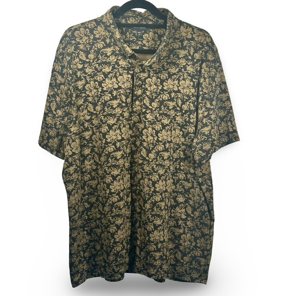 Express Tropical Print Polo Men's Size XXL Travel Vacation Luxe Preppy Beach